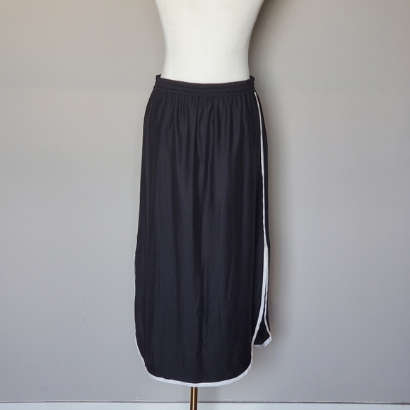 Kate Spade Silk Midi Dolphin Hem Pull On Skirt Black - Picture 3 of 9